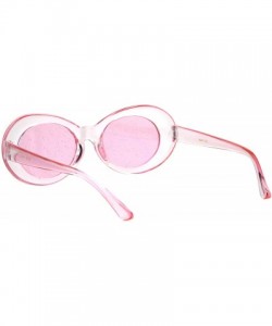 Oversized 70's Fashion Sunglasses Womens Vintage Oval Frame Glitter Lens - Pink (Pink) - C018IGHH9UL $8.24