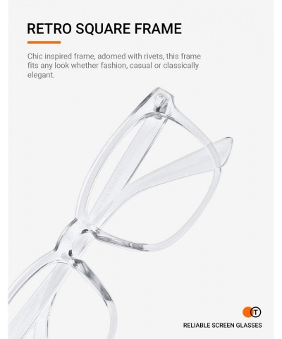 Square Women Men Photochromic Glasses with Blue Light Blocking Lenses Square Nerd Frames Anti UV Sunglasses - CW192637WGI $27.92