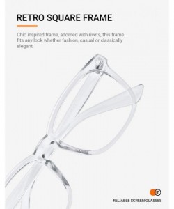 Square Women Men Photochromic Glasses with Blue Light Blocking Lenses Square Nerd Frames Anti UV Sunglasses - CW192637WGI $27.92