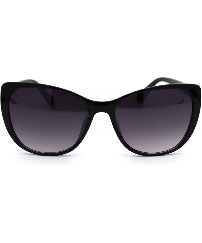 Oversized Womens Mod Oversize Cat Eye Plastic Sunglasses - Black Smoke - C918YNDSZR6 $13.45