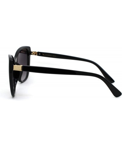 Oversized Womens Mod Oversize Cat Eye Plastic Sunglasses - Black Smoke - C918YNDSZR6 $13.45