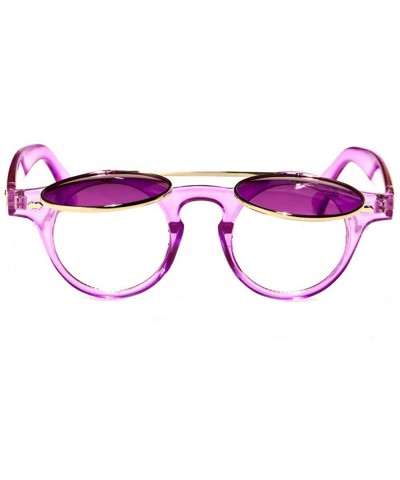 Round Round Flip Up 42mm Men Women Django Levante Gafas De Sol Sunglasses - Pink - CK129TXP94H $14.04