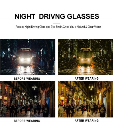 Square Night-Vision Glasses for Driving Mens Night-Driving Glasses Polarized Anti Glare-100% UVA&UVB Protection - CD18Z2XOMWO...