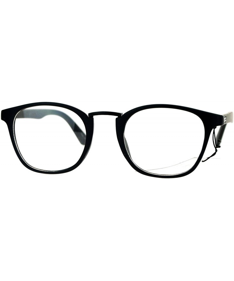 Square Clear Lens Eyeglasses Vintage Retro Metal Bridge Glasses Frame UV 400 - Matte Black - CH189Y3OUT0 $9.95