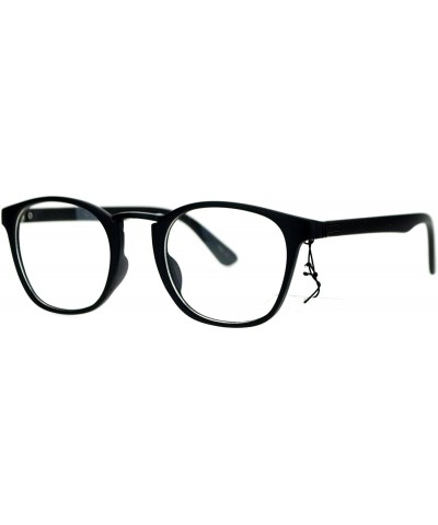 Square Clear Lens Eyeglasses Vintage Retro Metal Bridge Glasses Frame UV 400 - Matte Black - CH189Y3OUT0 $9.95