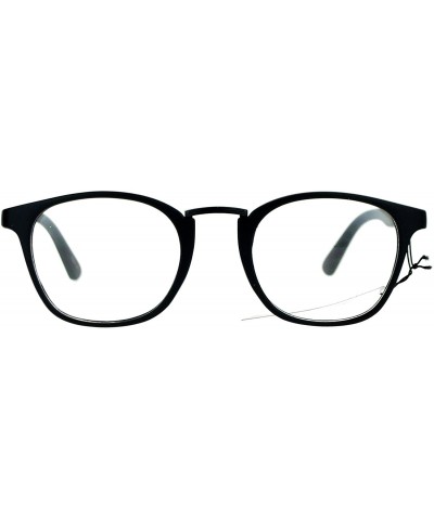 Square Clear Lens Eyeglasses Vintage Retro Metal Bridge Glasses Frame UV 400 - Matte Black - CH189Y3OUT0 $9.95