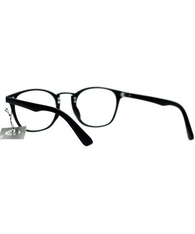 Square Clear Lens Eyeglasses Vintage Retro Metal Bridge Glasses Frame UV 400 - Matte Black - CH189Y3OUT0 $9.95