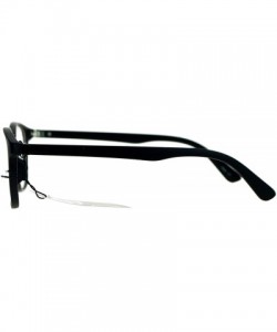 Square Clear Lens Eyeglasses Vintage Retro Metal Bridge Glasses Frame UV 400 - Matte Black - CH189Y3OUT0 $9.95