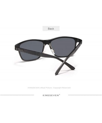 Square Genuine adjustable sunglasses square men polarized UV400 Ultra light Al-Mg - Black/Gray - C318SL4UAZG $24.21