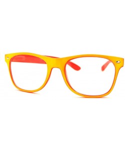 Square Clear Lens Glasses Classic Square Eyeglasses Bright Layered Colors - Yellow Orange - CA11F0MRKIP $11.87