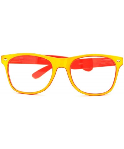 Square Clear Lens Glasses Classic Square Eyeglasses Bright Layered Colors - Yellow Orange - CA11F0MRKIP $11.87