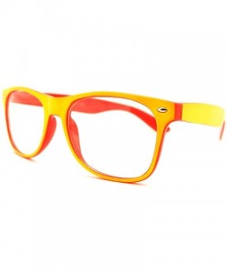 Square Clear Lens Glasses Classic Square Eyeglasses Bright Layered Colors - Yellow Orange - CA11F0MRKIP $11.87
