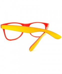 Square Clear Lens Glasses Classic Square Eyeglasses Bright Layered Colors - Yellow Orange - CA11F0MRKIP $11.87