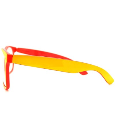 Square Clear Lens Glasses Classic Square Eyeglasses Bright Layered Colors - Yellow Orange - CA11F0MRKIP $11.87