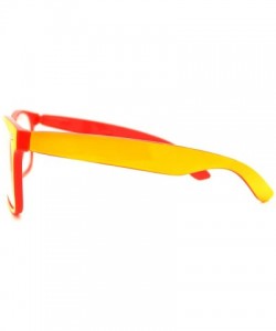 Square Clear Lens Glasses Classic Square Eyeglasses Bright Layered Colors - Yellow Orange - CA11F0MRKIP $11.87