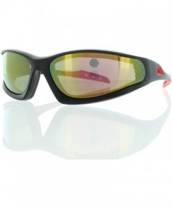 Rectangular Black and Red Sport Sunglasses 100% UV400 - C712MCXQ701 $7.23