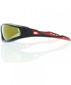 Rectangular Black and Red Sport Sunglasses 100% UV400 - C712MCXQ701 $7.23