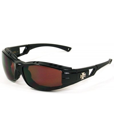 Sport Mens Padded Motorcycle Biker Sport Sunglasses SA921 - Brown - CI11FX6FHUL $14.43