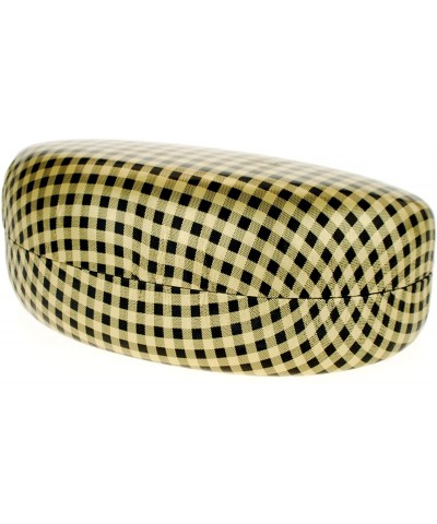 Oval Checker Pattern Hard Case for Sunglasses & Glasses Protective Case - Gold - C01803R45WA $23.00