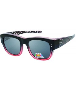 Square Kristol Women's Fitover Designer Fashion Polarized Sunglasses - Red - CM18U7C98UL $8.50