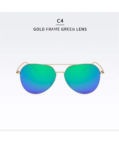 Sport Oversized Aviator Sunglasses Mirrored Flat Lens for Men Women UV400 Y3980 - Green - C318R3G8RQA $14.72