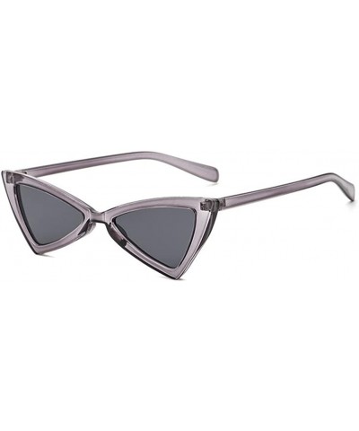 Cat Eye Women Men Small Cat Eye Sunglasses Fashion Triangle Glasses - Gray - CE18CHTRIO2 $19.36