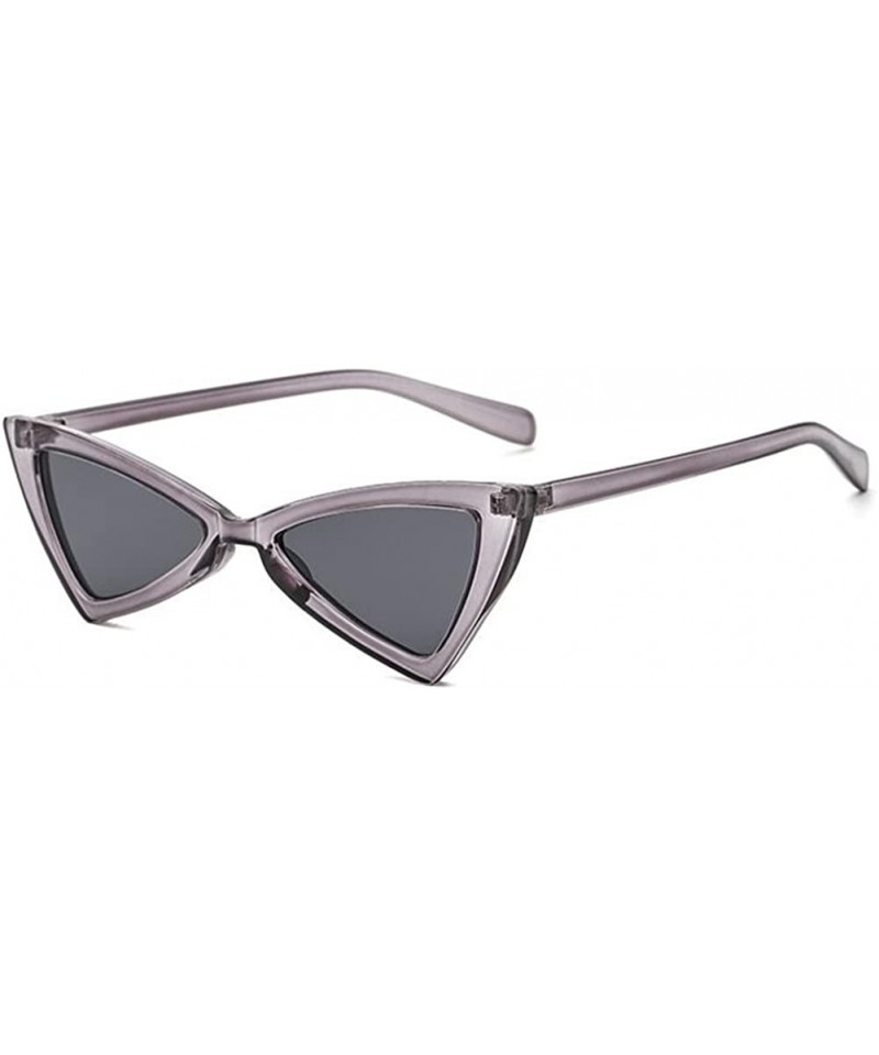 Cat Eye Women Men Small Cat Eye Sunglasses Fashion Triangle Glasses - Gray - CE18CHTRIO2 $37.20