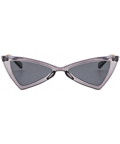 Cat Eye Women Men Small Cat Eye Sunglasses Fashion Triangle Glasses - Gray - CE18CHTRIO2 $37.20