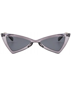 Cat Eye Women Men Small Cat Eye Sunglasses Fashion Triangle Glasses - Gray - CE18CHTRIO2 $37.20