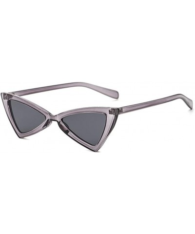 Cat Eye Women Men Small Cat Eye Sunglasses Fashion Triangle Glasses - Gray - CE18CHTRIO2 $37.20
