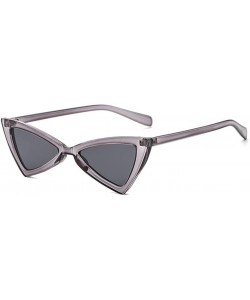 Cat Eye Women Men Small Cat Eye Sunglasses Fashion Triangle Glasses - Gray - CE18CHTRIO2 $37.20
