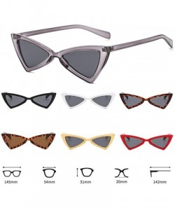 Cat Eye Women Men Small Cat Eye Sunglasses Fashion Triangle Glasses - Gray - CE18CHTRIO2 $37.20