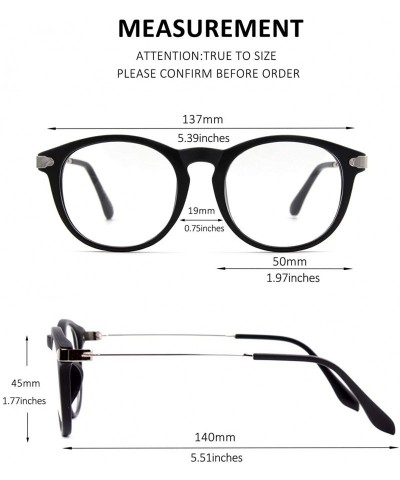 Oversized Fashion Horn Rimmed Keyhole Metal Temple UV400 Clear Lens Glasses - Shiny Black - CR17Z3E9NG5 $9.18