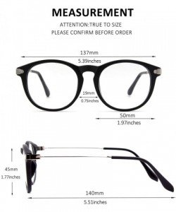 Oversized Fashion Horn Rimmed Keyhole Metal Temple UV400 Clear Lens Glasses - Shiny Black - CR17Z3E9NG5 $9.18