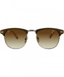 Round wood sunglasses fashion sunglasses for men and women uv400 protect - Brown - CU18XEN7C5C $14.67