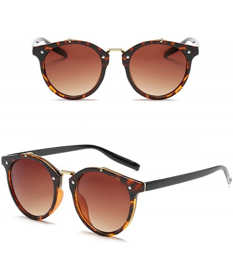 Round Round Sunglass Brand Designer Retro Vintage For men and women - 6 - C118EDS9R50 $18.30