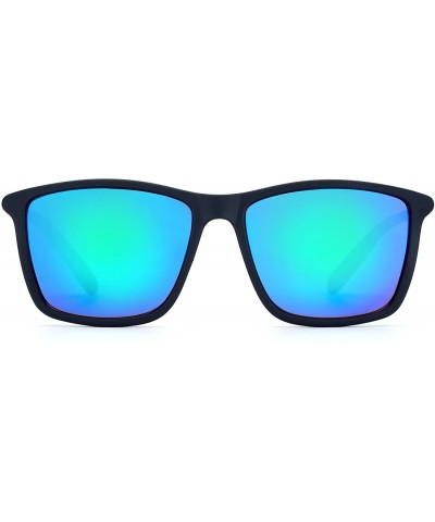 Square Fashion Sunglasses For Men Women - Coating Lens Matte Black Frame Square Eyewear - UV400 - CB18EO9X7EL $8.44