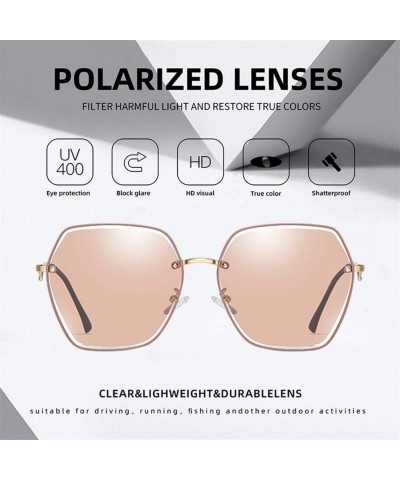 Oversized Women Polarized Sunglasses Metal Frame Female Oversized Square Sun glasses For Ladies Goggle UV400 - CU199I26GL4 $1...