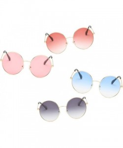 Oversized Women Fashion Metal Circle Round Designer Sunglasses - Red - C218I6U6297 $8.66