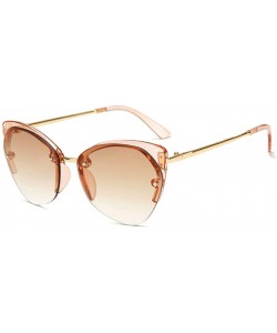 Cat Eye Women Cat's Eye Sunglasses Men Metal Temple Sunglass Women Marine Lens Eyeglasses - Brown - CI18R5UK56H $37.82