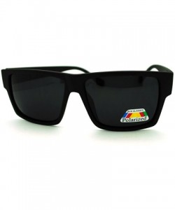 Rectangular Polarized Lens Sunglasses Reduce Glare Classic Square Frame - Matte Black - C41867T3RKE $12.09