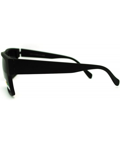 Rectangular Polarized Lens Sunglasses Reduce Glare Classic Square Frame - Matte Black - C41867T3RKE $12.09