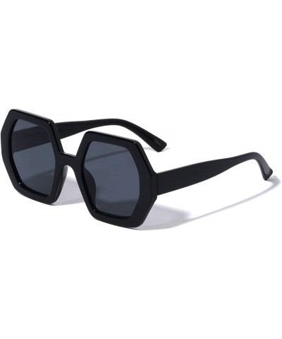 Butterfly Brussels Geometric Octagonal Fashion Sunglasses - Black - CT196XH2N6T $27.72