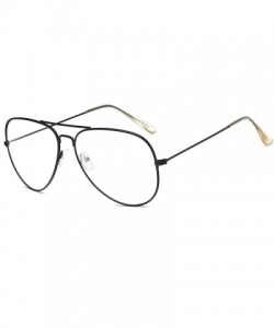 Aviator Non Prescription Premium Clear Aviator Glasses Silver Frame Fashion Sunglasses - Black - CN18S8SM5LU $16.50