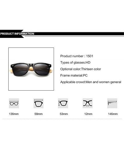 Sport Bamboo Wood Arms Sunglasses for Women Men - Transparent Yellow - CX18547OS22 $11.76