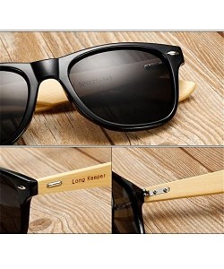 Sport Bamboo Wood Arms Sunglasses for Women Men - Transparent Yellow - CX18547OS22 $11.76