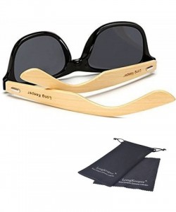 Sport Bamboo Wood Arms Sunglasses for Women Men - Transparent Yellow - CX18547OS22 $11.76