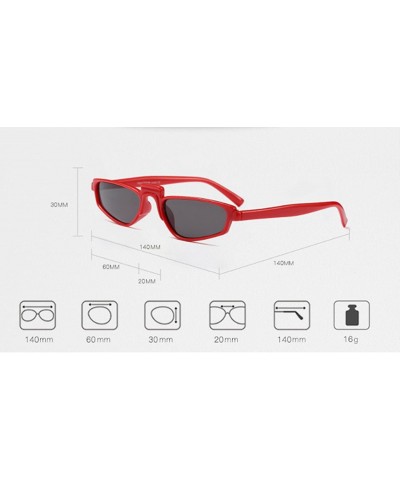 Square Small Narrow Rectangle Lady Sunglass - White/Grey - C018DWN386K $12.72