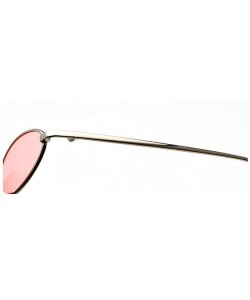 Round punk Small Oval Metal Frame Chic Clear Candy Color Lens Sunglasses - Gold Purple - C218RLL6T6D $12.88