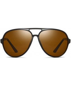 Oval Men Sunglasses Retro Black Grey Drive Holiday Oval Polarized UV400 - Coffee - C918R4UK70I $11.24